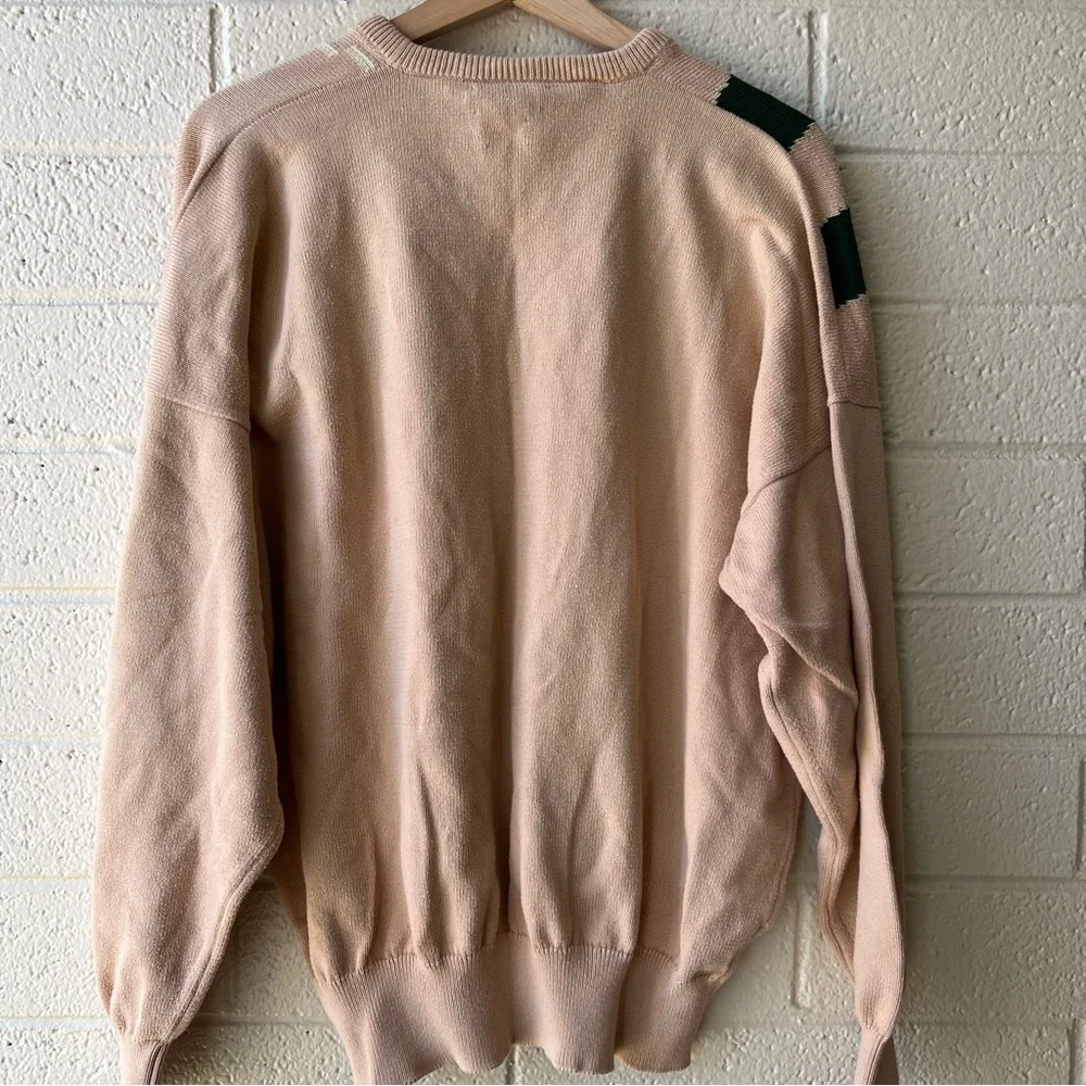 Vintage Camelback Sweater Women Size XL Cotton V Neck Preppy Old Money